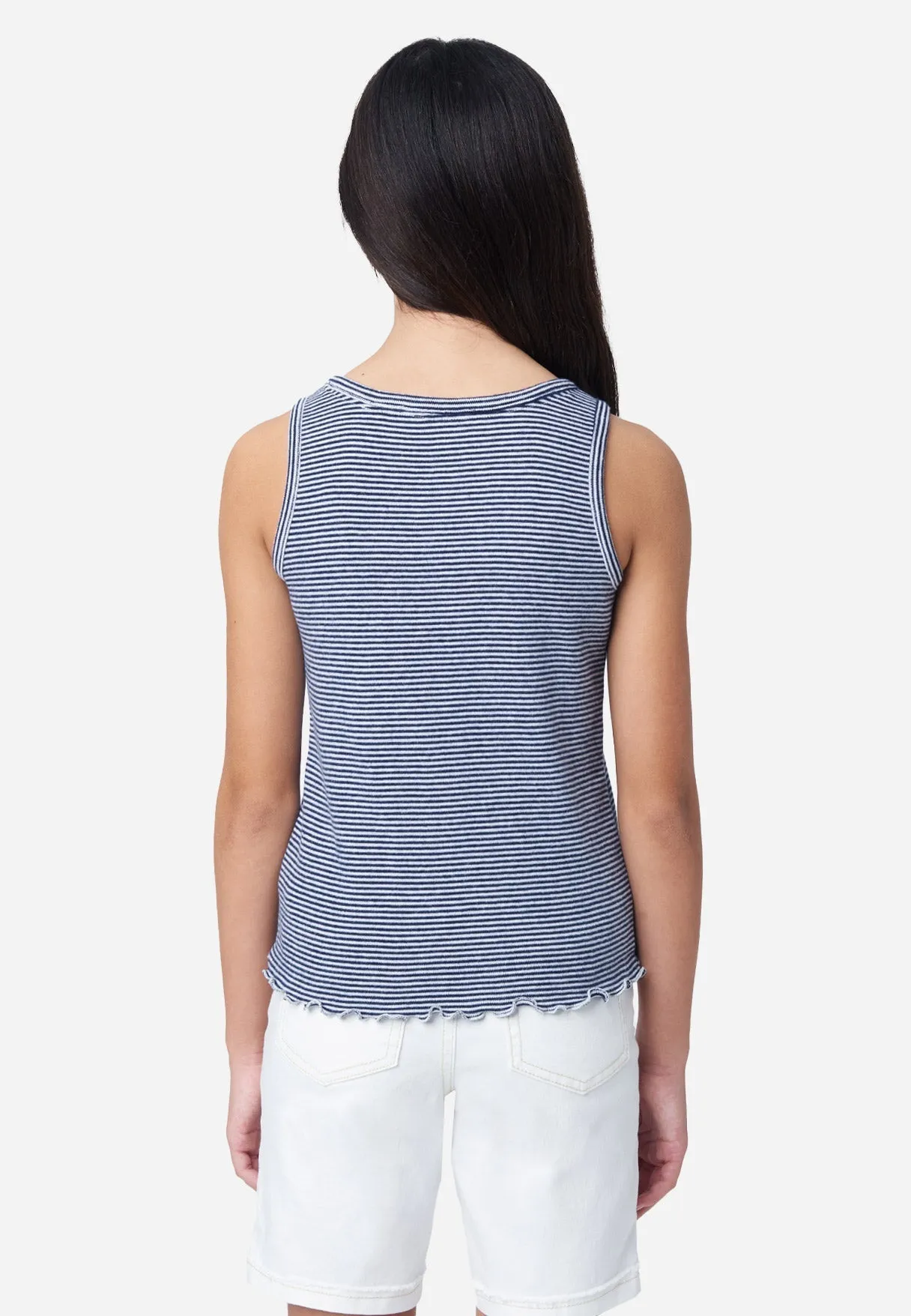 Striped Graphic Henley Tank