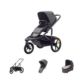 Switch&Jog Jogging Stroller with Infant Essentials (Switchback Seat, &Jog Frame, Bassinet) by Veer