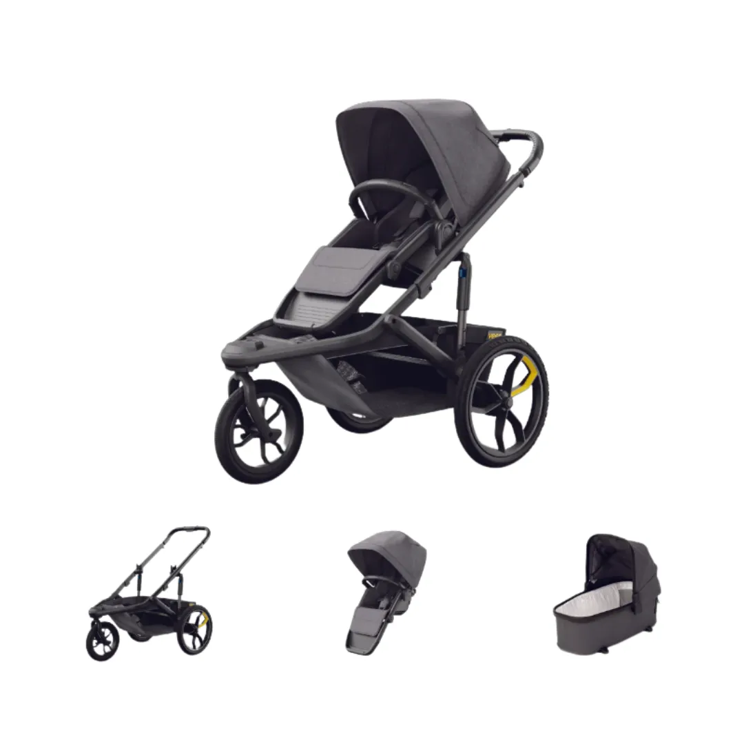 Switch&Jog Jogging Stroller with Infant Essentials (Switchback Seat, &Jog Frame, Bassinet) by Veer