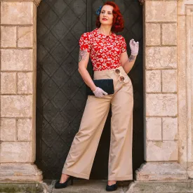 Tailored Audrey Trousers in Stone