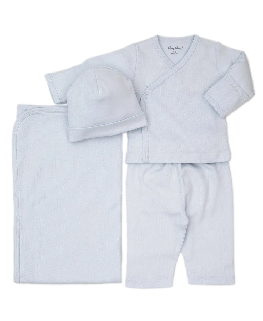 Take Me Home Blue Pointelle Bundle Set