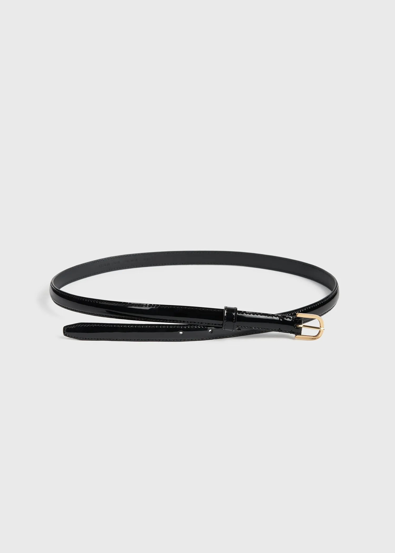 Thin patent-leather trouser belt black