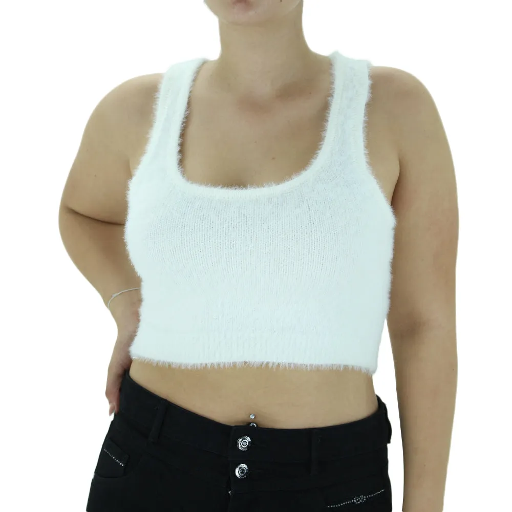 Women's Cropped Sweaters,White