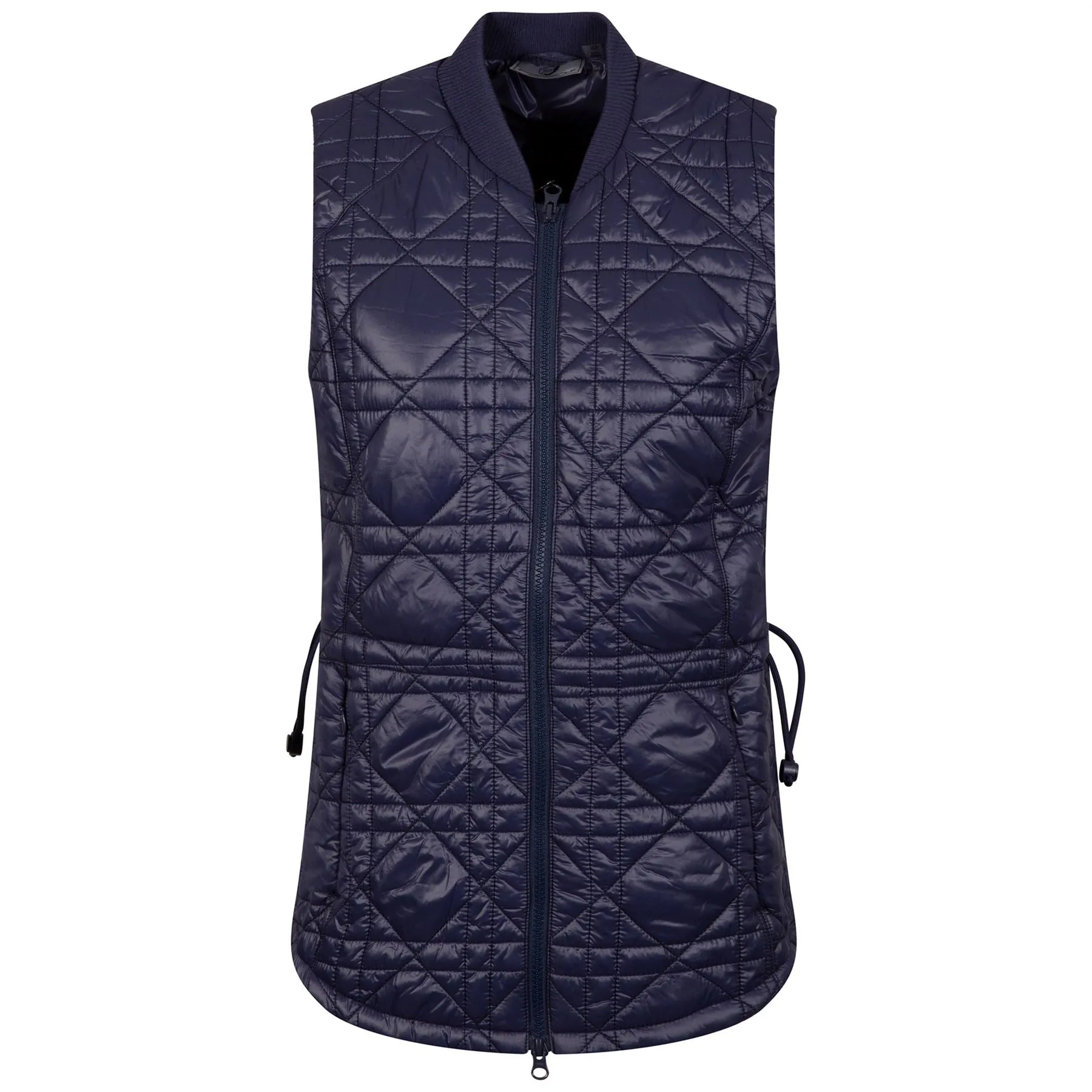 Womens Quilted Long Line Vest Navy - 2025