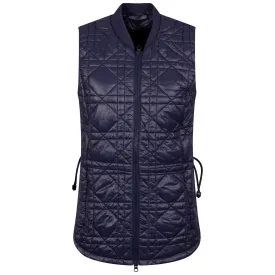 Womens Quilted Long Line Vest Navy - 2025
