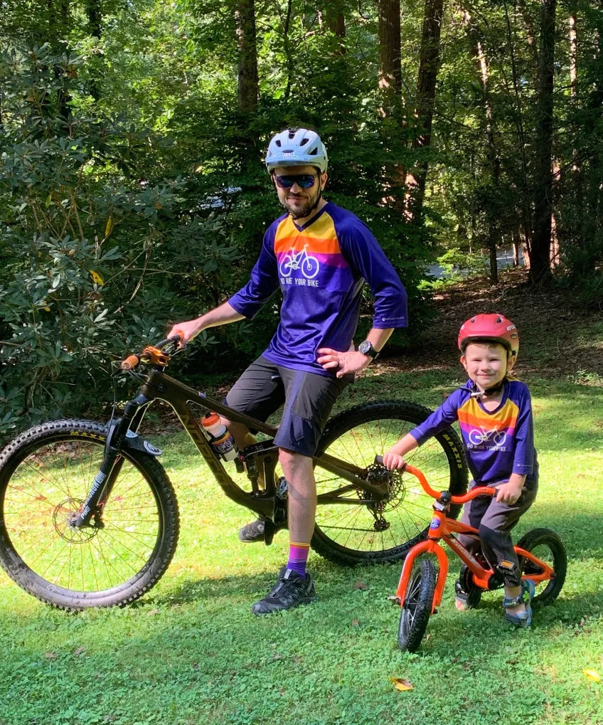Youth Go Ride Your Bike MTB Jersey-3/4 Sleeve